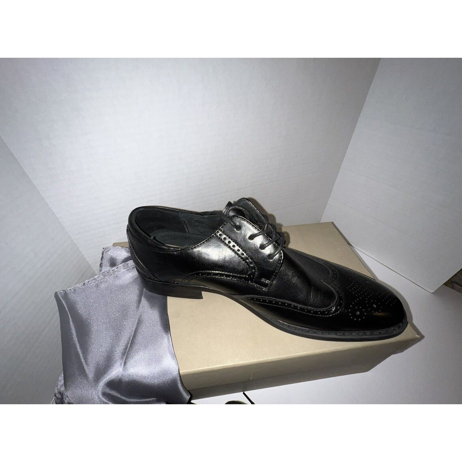 The Unbranded Brand Joseph Abound Men's Black Leather Wingtip Oxford Size 10D Size US 10 / EU 43 - 7 Thumbnail
