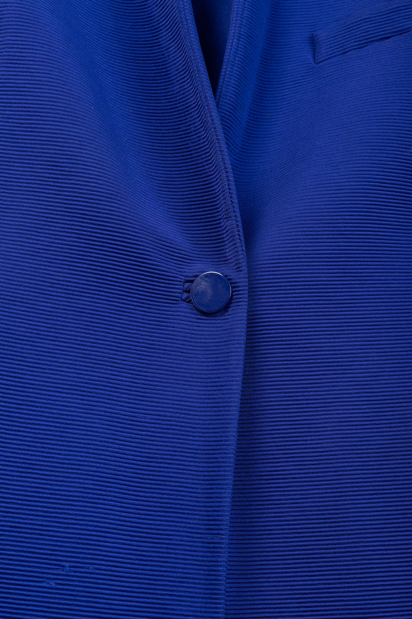 Giorgio Armani Giorgio Armani Cobalt-Blue Ribbed-Knit Blazer Size S / US 4 / IT 40 - 8 Thumbnail