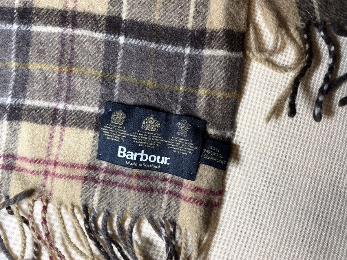 Barbour Barbour beige light brown tartan wool scarf Size ONE SIZE - 7 Thumbnail