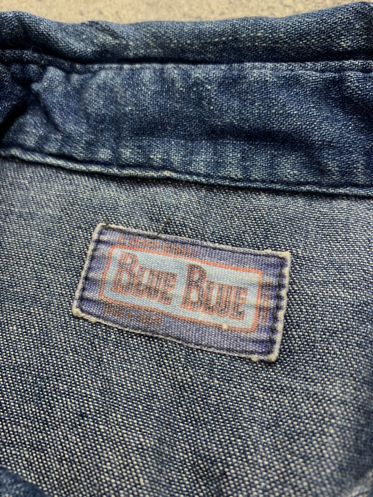 Blue Blue Japan 🐍 Vintage Blue Blue Japan Denim Shirt Size 40R - 7 Thumbnail