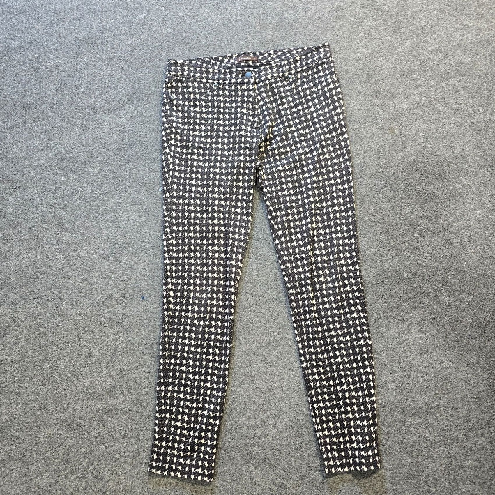 J.McLaughlin J. McLaughlin Pants Womens Size 2 Gray Abstract Houndstooth Stretch Skinny Casual Trousers Size 26" / US 2 / IT 38 - 2 Thumbnail