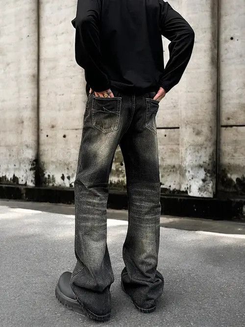 VIBE Washed Wide Leg Denim Jeans Size US 28 / EU 44 - 5 Thumbnail