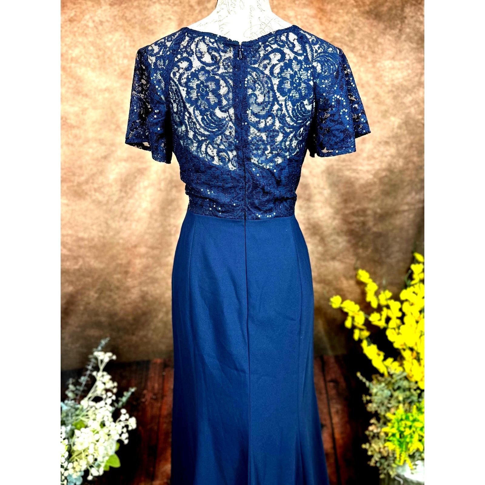 Jenny Packham Jenny Packham Victorian Sequin Lace Trumpet Gown Midnight 14 Size XL / US 12-14 / IT 48-50 - 12 Thumbnail