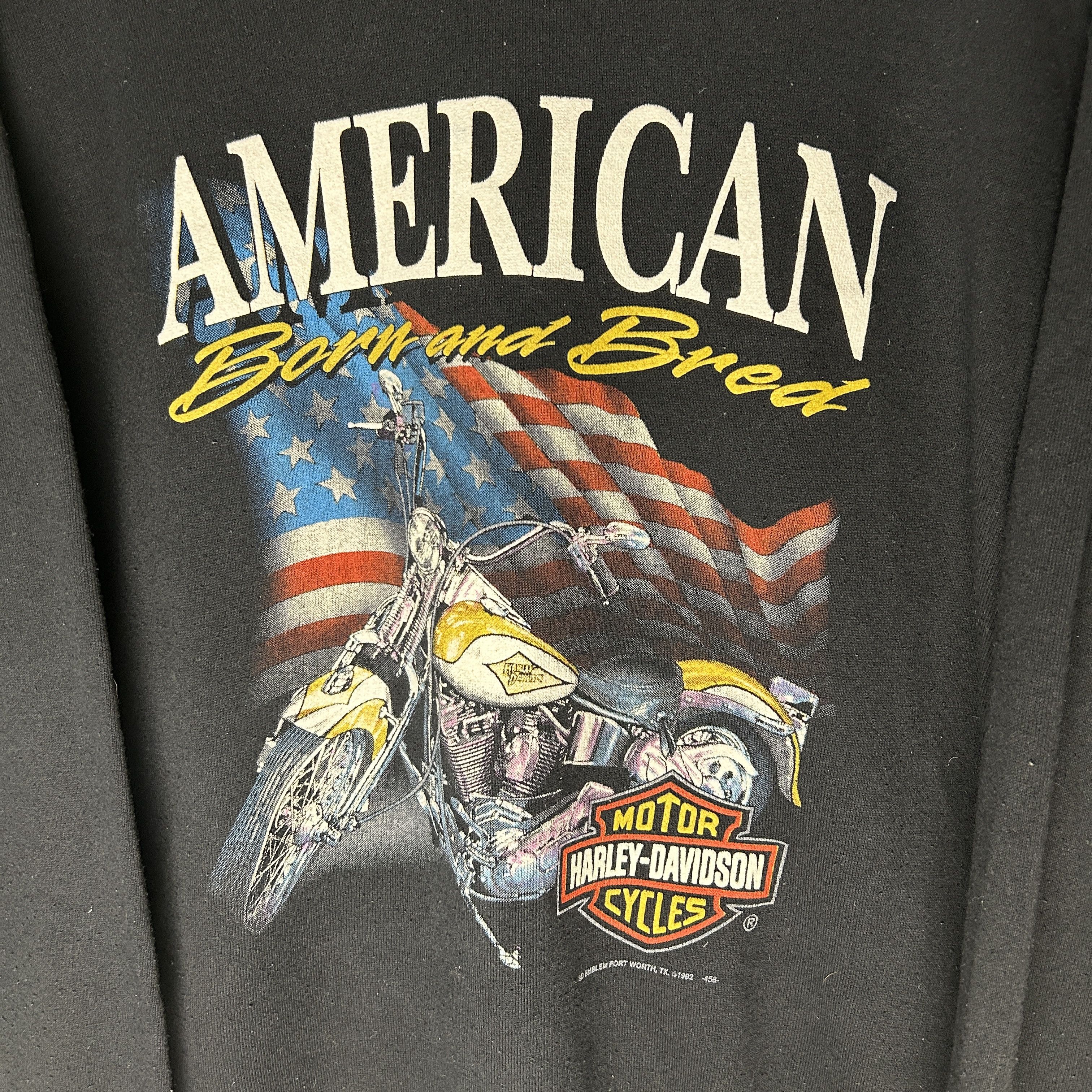 Vintage Vintage Harley Davidson Born And Bred 1992 Sweatshirt Size US L / EU 52-54 / 3 - 2 Thumbnail