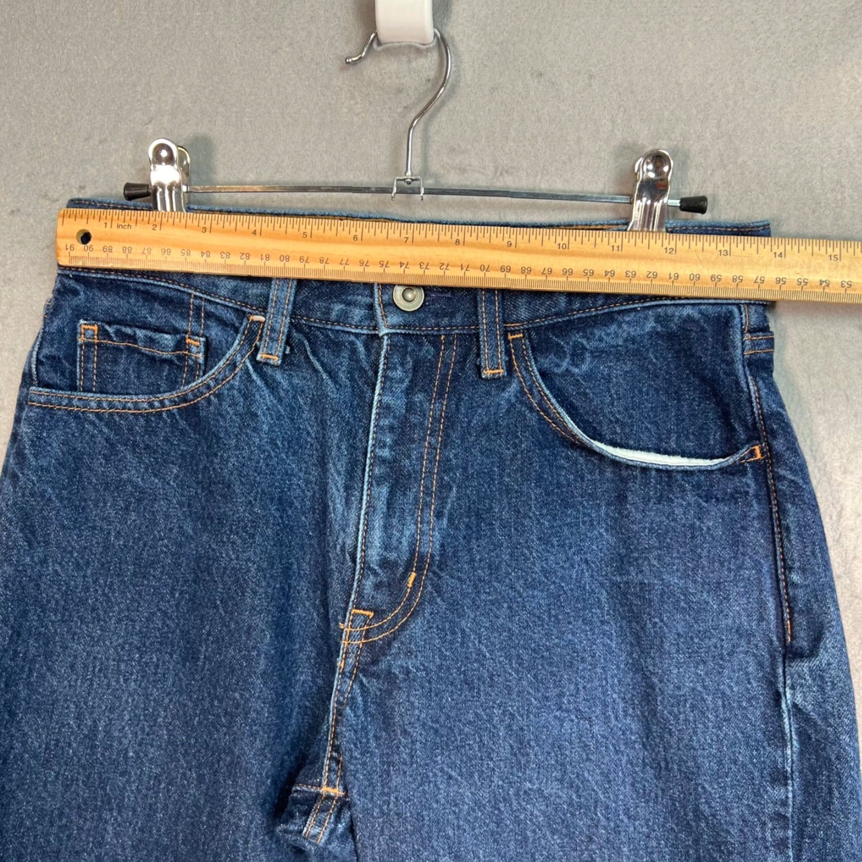 Muji MUJI Jeans WOMENS High-Waisted Blue Denim Straight Leg 27 in Waist 24 in Inseam Size 10 Cotton Vintage No Womens Size 32" / US 10 / IT 46 - 4 Thumbnail