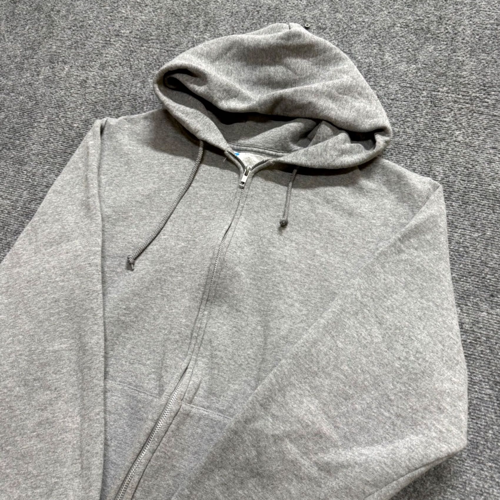 Vintage VTG Russell Jacket Fullzip Hooded Gray L Men's Cotton Blend 90s Y2K Distressed Size US L / EU 52-54 / 3 - 3 Thumbnail