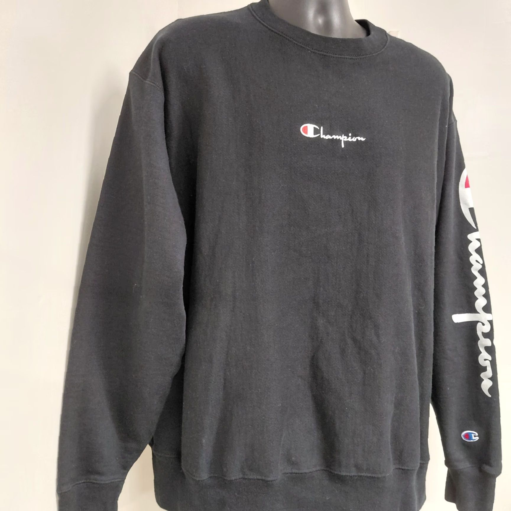 Champion VINTAGE Champion Reverse Weave Mens 2XL Black Crew Neck Sweatshirt Logo Shirt Size US XXL / EU 58 / 5 - 3 Thumbnail