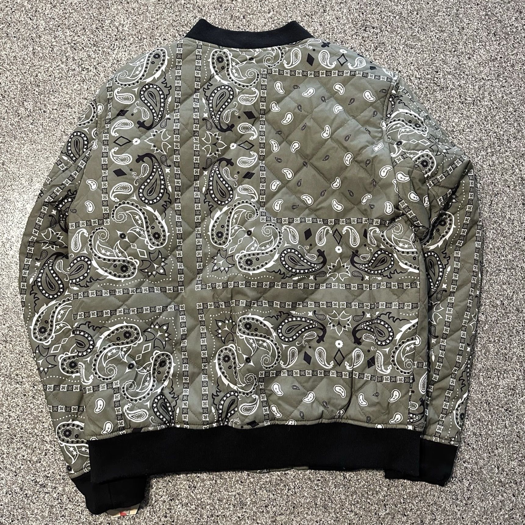 Levi's Levi's Bomber Jacket Mens M Quilted Olive Green Paisley Size US M / EU 48-50 / 2 - 7 Thumbnail