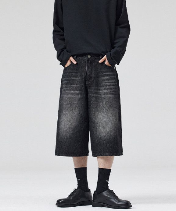 Japanese Brand American men's straight wide-leg baggy denim shorts Size US 32 / EU 48 - 1 Thumbnail