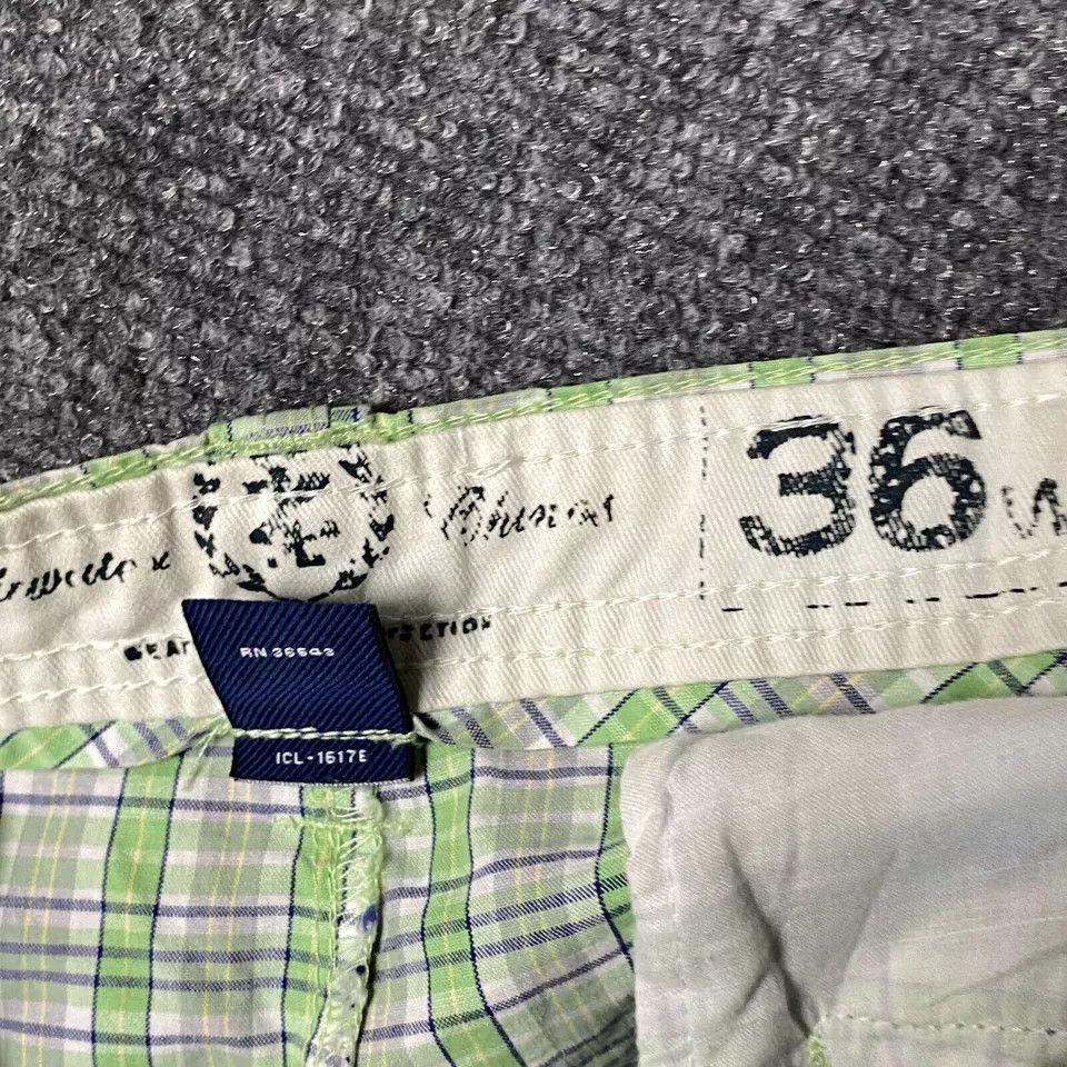 Izod Izod Cargo Shorts Men's Size 36 100% Cotton Plaid Green Size US 36 / EU 52 - 9 Thumbnail