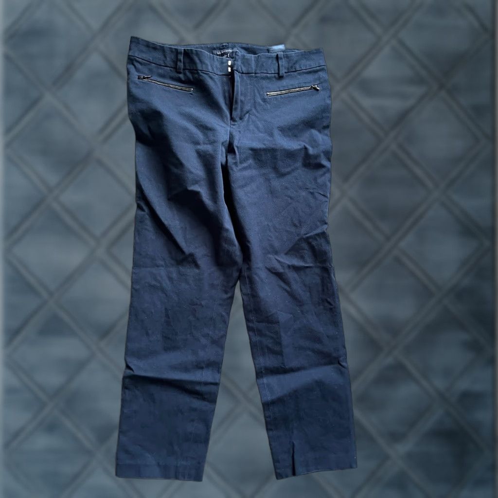 Tommy Hilfiger Tommy Hilfiger Pants Womens Size 4 Blue Cropped Knit Flat Front Pockets 25in Inseam Cotton Spandex Size 27" / US 4 / IT 40 - 1 Thumbnail