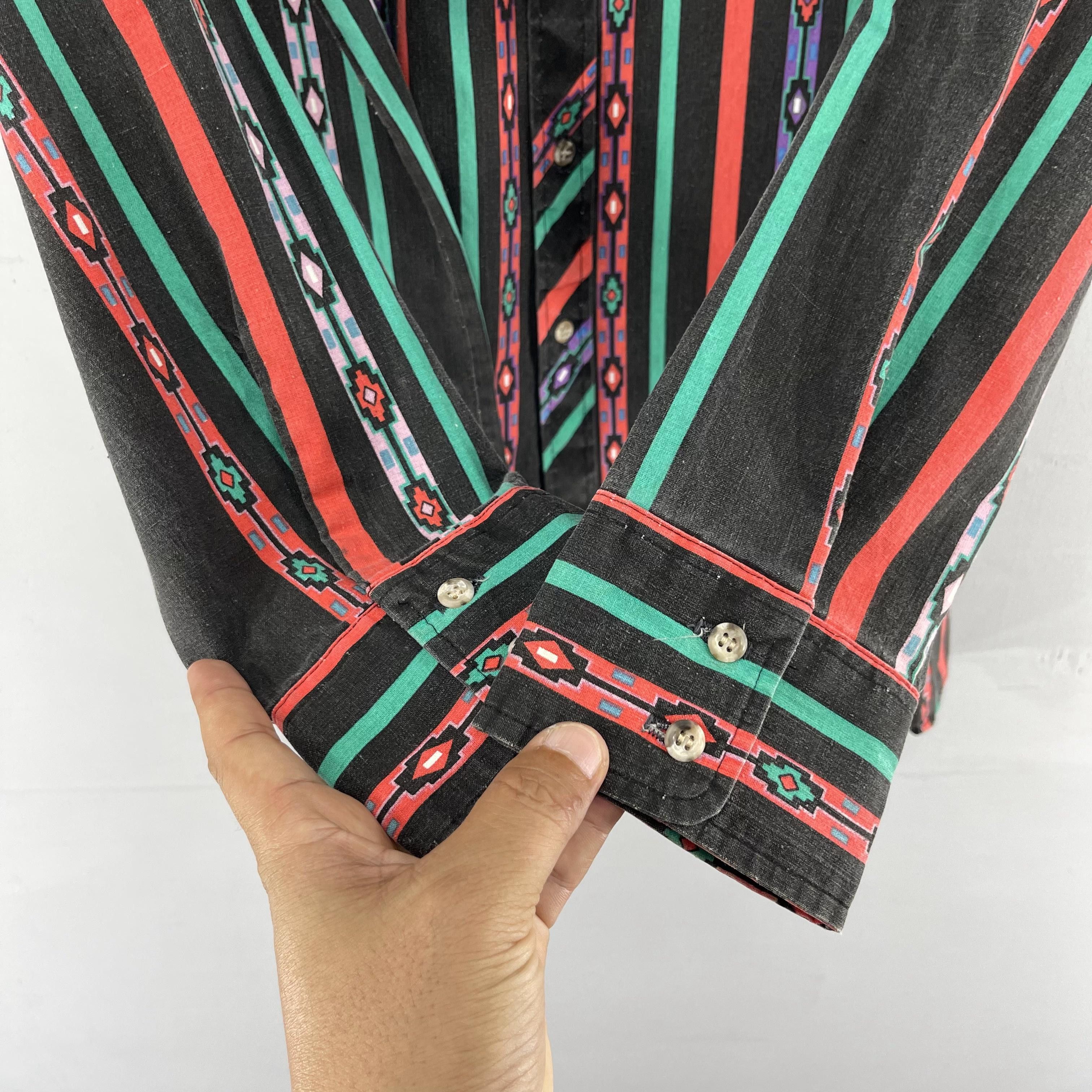 Native × Vintage Vintage SADDLEBROOK Native Stripes Style Western Shirt Size US L / EU 52-54 / 3 - 5 Thumbnail