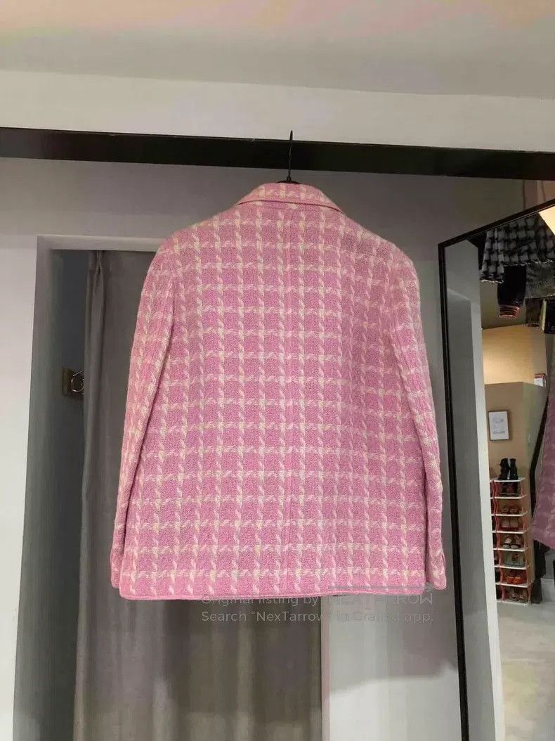 Chanel Chanel Cherry blossom pink bird plaid four-pocket jacket Size S / US 4 / IT 40 - 3 Thumbnail