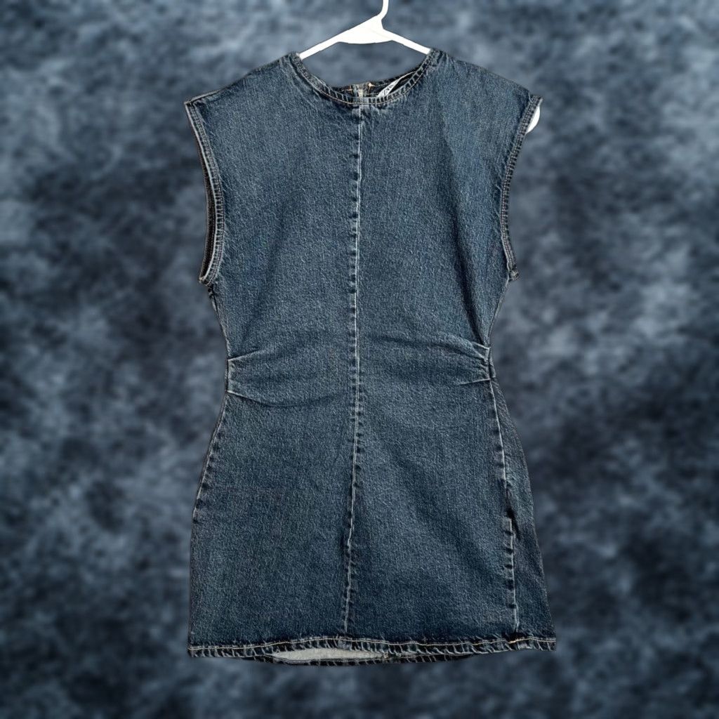 white christmas dresses Alina Denim Embroidered Short Dress main image 0