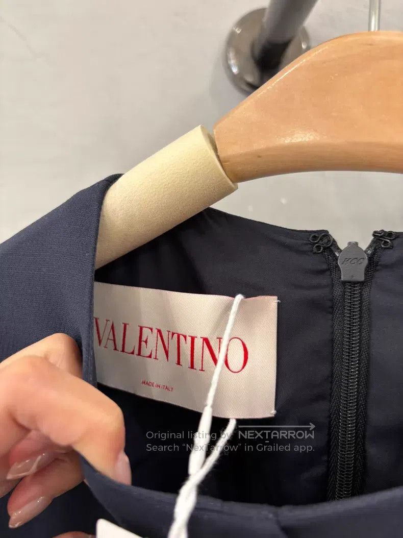 Valentino Valentino Wool silk navy blue cinched waist dress Size XS / US 0-2 / IT 36-38 - 4 Thumbnail