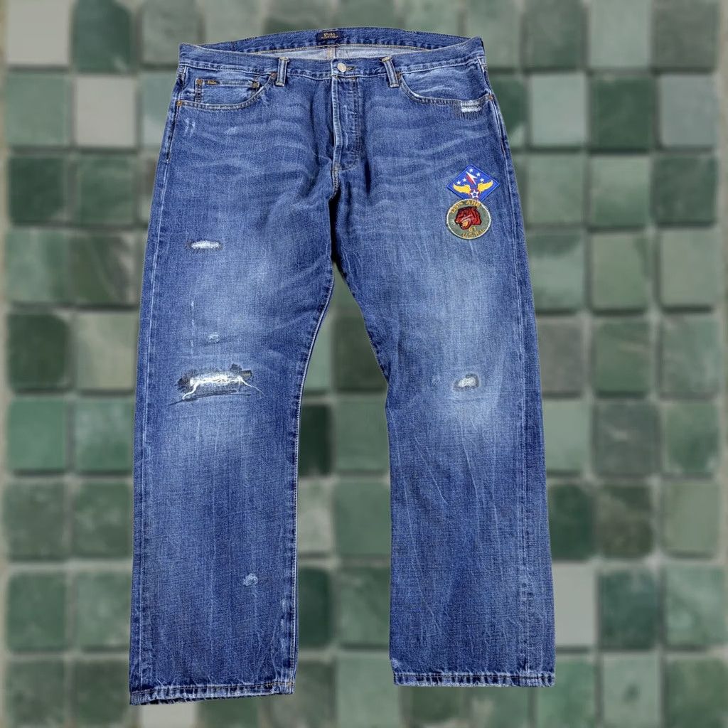 Polo Ralph Lauren Polo Ralph Lauren USRL Air Flight Tiger Patch 67th Military Distress Jeans 40x31 jeans Size US L / EU 52-54 / 3 - 1 Thumbnail