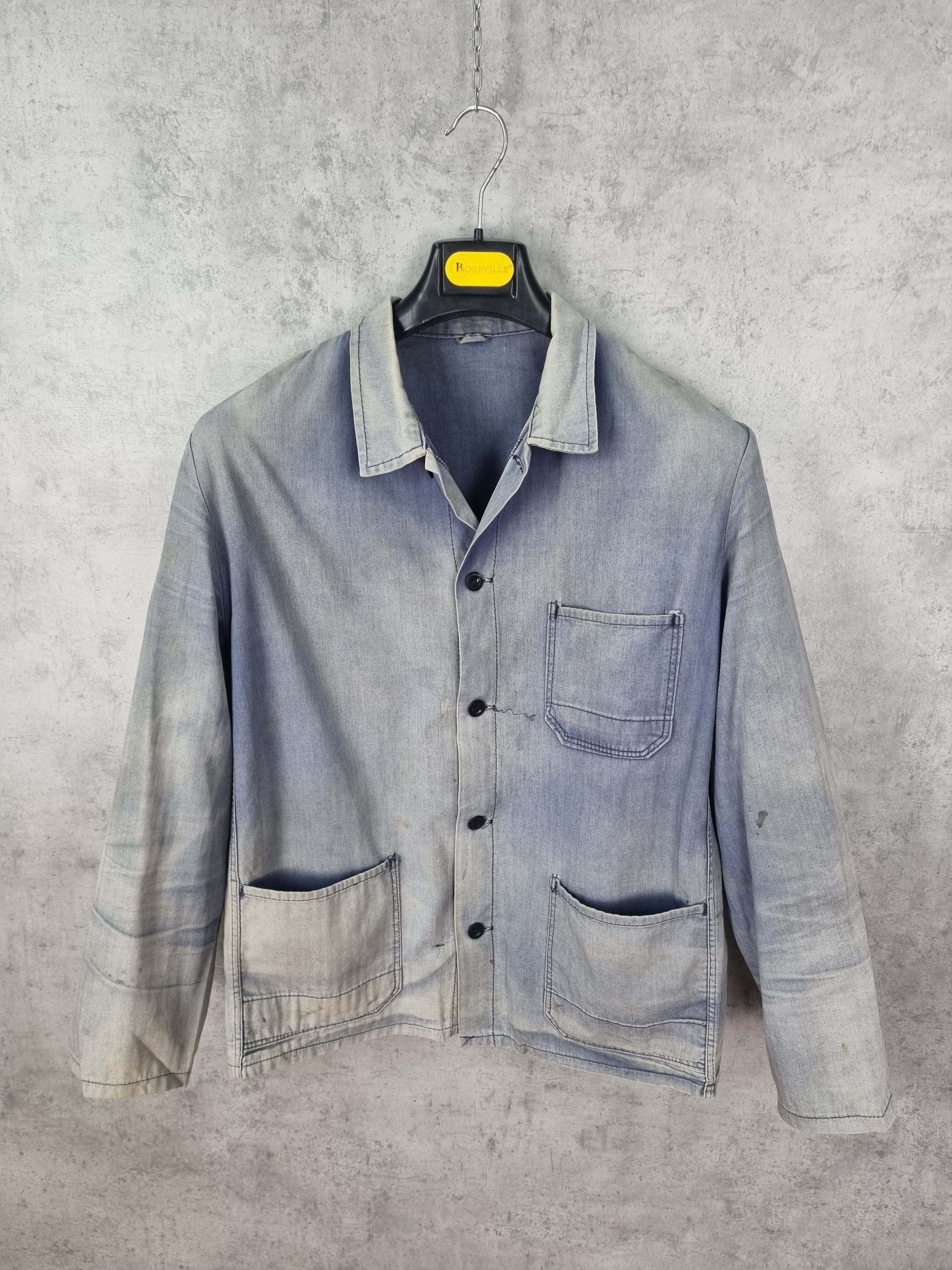 Vintage Unique Destroyed Faded Dirty Painted Worker Vintage Jacket Size US XXL / EU 58 / 5 - 6 Thumbnail