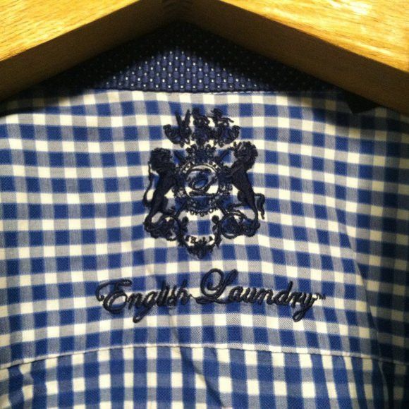English Laundry ENGLISH LAUNDRY MENS BLUE 100%COTTON CASUAL SHIRT 17.5/34-35 Size US XL / EU 56 / 4 - 6 Thumbnail