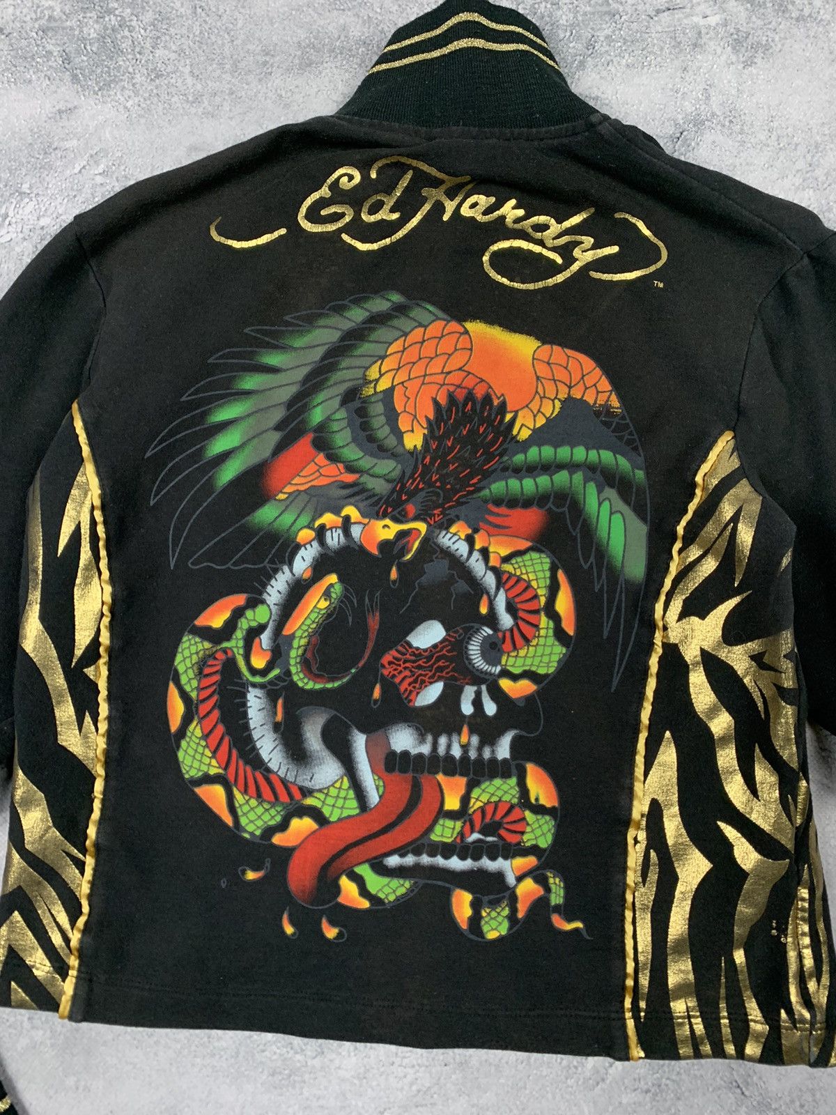 Ed Hardy Vintage Y2K Ed Hardy USA Zip Up Hoodie + Pants 90s Ladies Size XL / US 12-14 / IT 48-50 - 12 Thumbnail