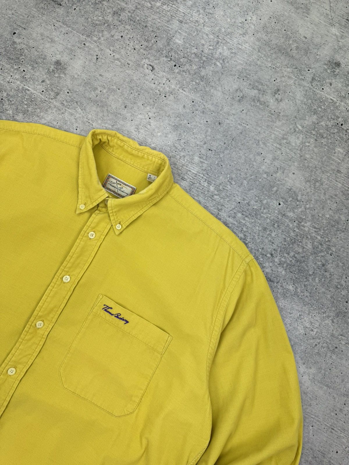 Burberry Vintage Thomas Burberry Logo Casual Yellow Button Up Shirt L Size US L / EU 52-54 / 3 - 6 Thumbnail