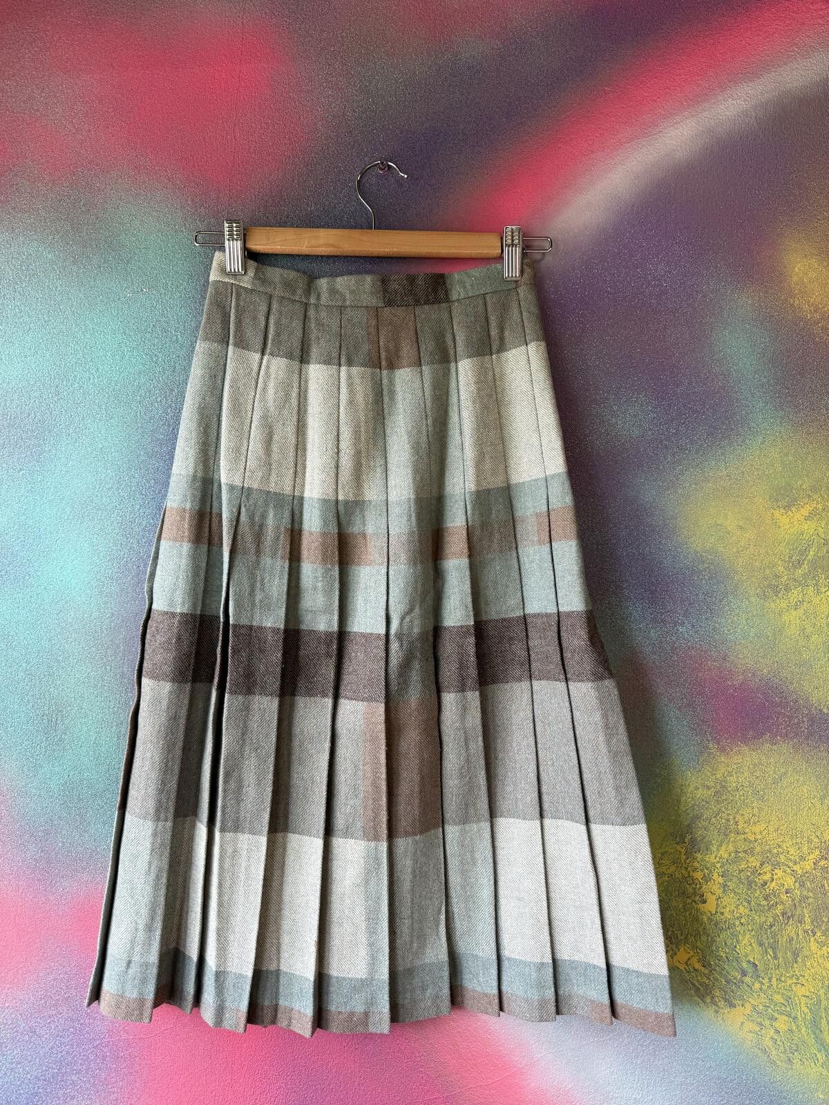 Other Princess Grey Checked high-waisted pleated skirt Size 28" / US 6 / IT 42 - 3 Thumbnail