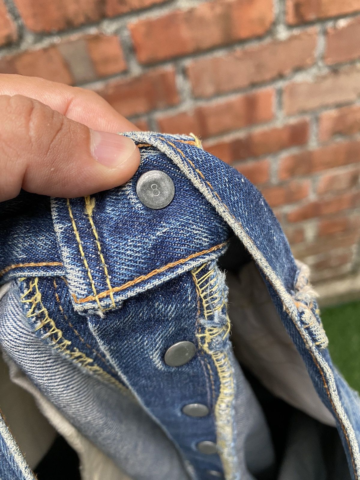 Levi's × Levi's Vintage Clothing × Vintage W35x32 vintage 60s levi's 501 repaired redline denime Size US 35 - 10 Thumbnail