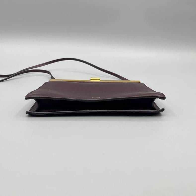 Celine Celine Clasp Crossbody Bag in Burgundy Size ONE SIZE - 3 Thumbnail