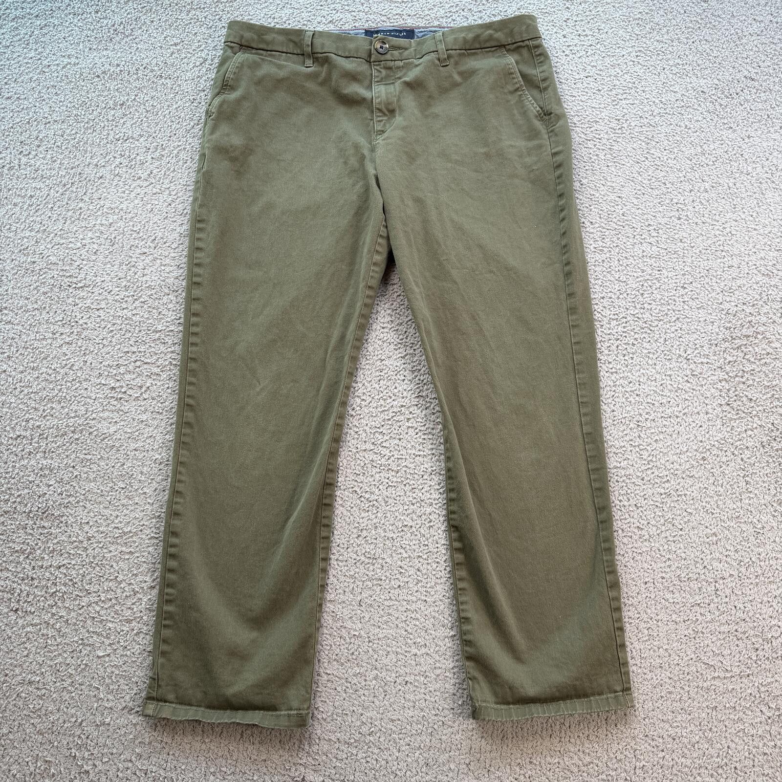 Tommy Hilfiger Women’s Tommy Hilfiger Green Stretch Chino Pants 14 Straight Size 36" / US 14 / IT 50 - 1 Thumbnail