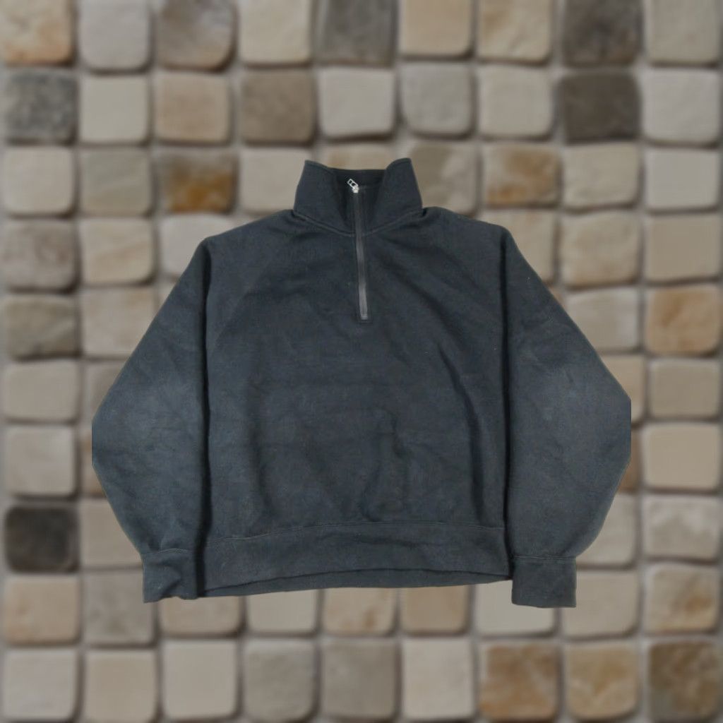 Nike Nike Sweatshirt Mens Medium Black Zip Fleece Mock Neck, Regular, Pullover, Cotton/Polyester, Gym & Training, Running & Walking, 90s? Size US M / EU 48-50 / 2 - 1 Thumbnail