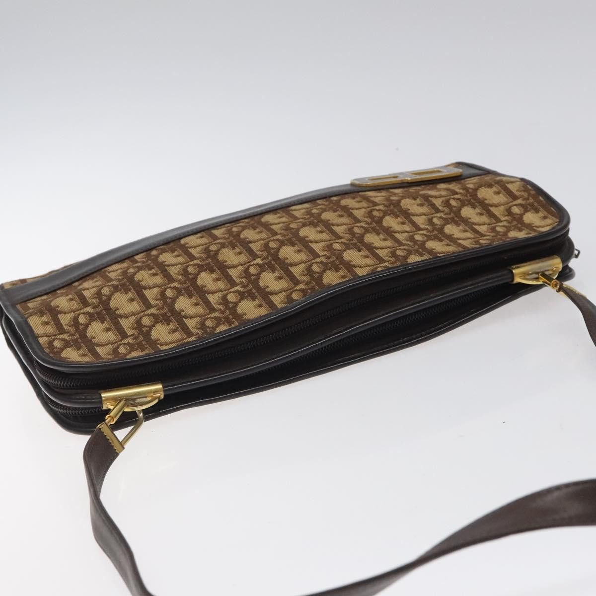 Dior DIOR Trotter Canvas Shoulder Bag Brown Gold Size ONE SIZE - 6 Thumbnail