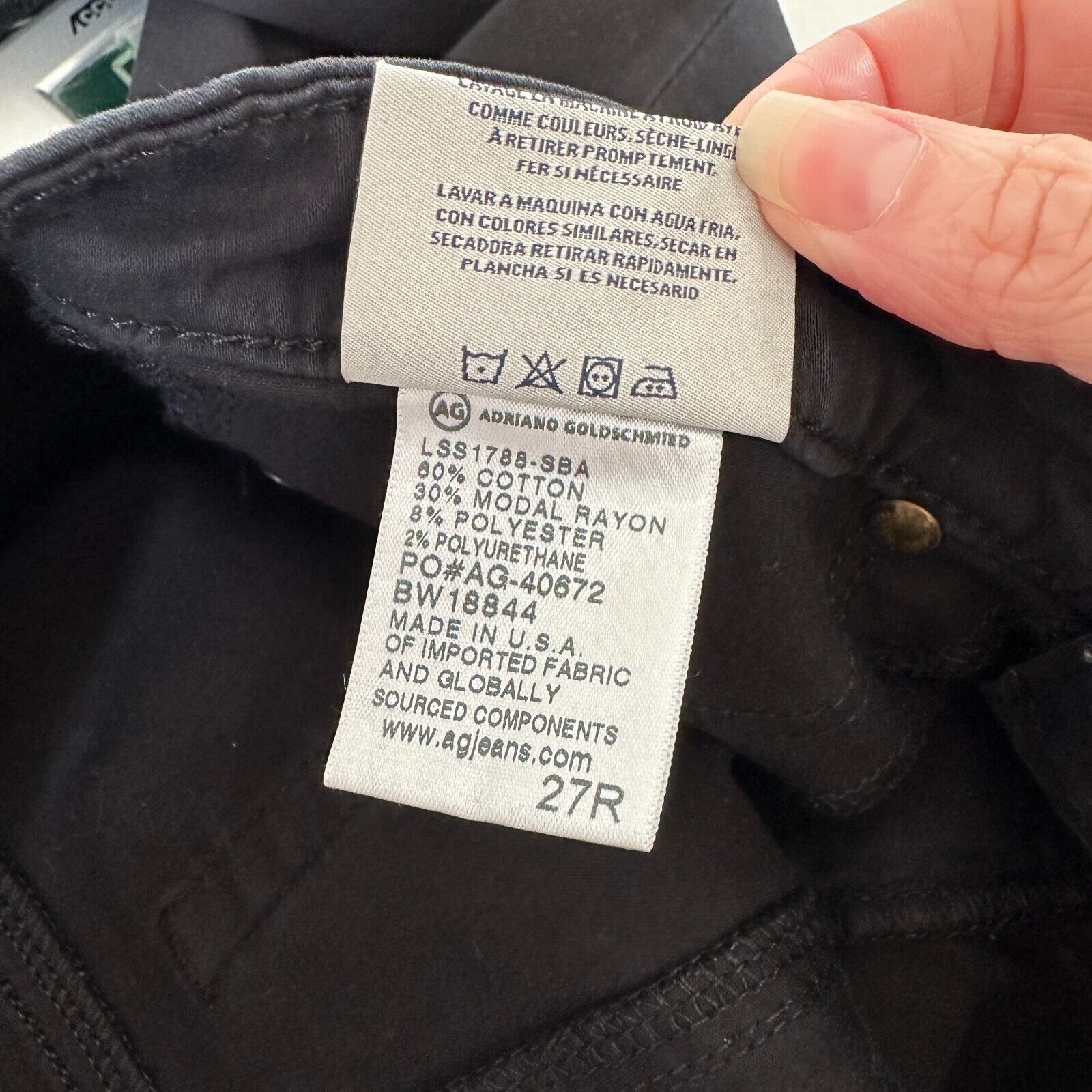 AG Adriano Goldschmied Adriano Goldschmeid Black Ankle Mid Rise Skinny Jeans 27 Size 27" / US 4 / IT 40 - 10 Thumbnail