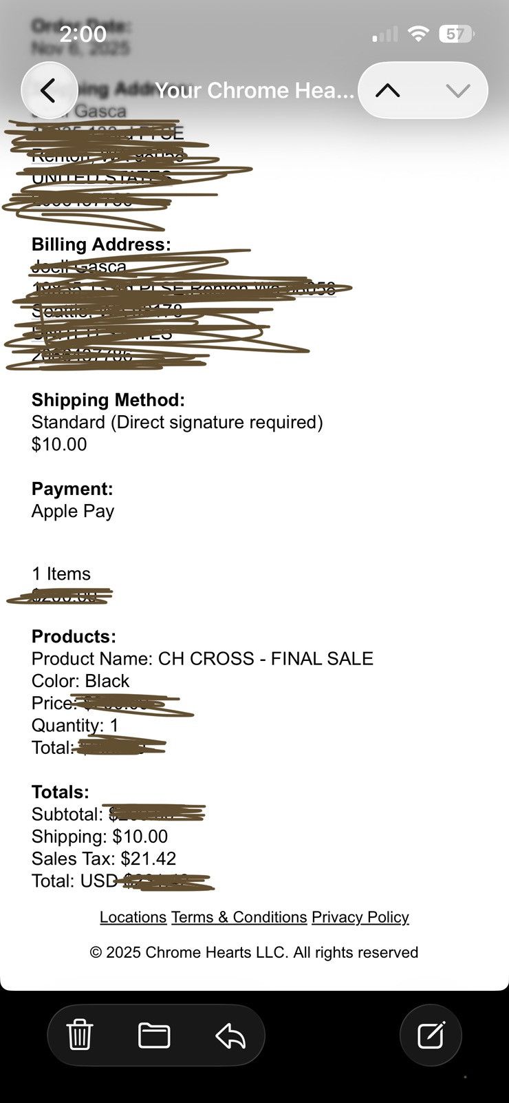 Chrome Hearts Silichrome Necklace Size ONE SIZE - 8 Thumbnail