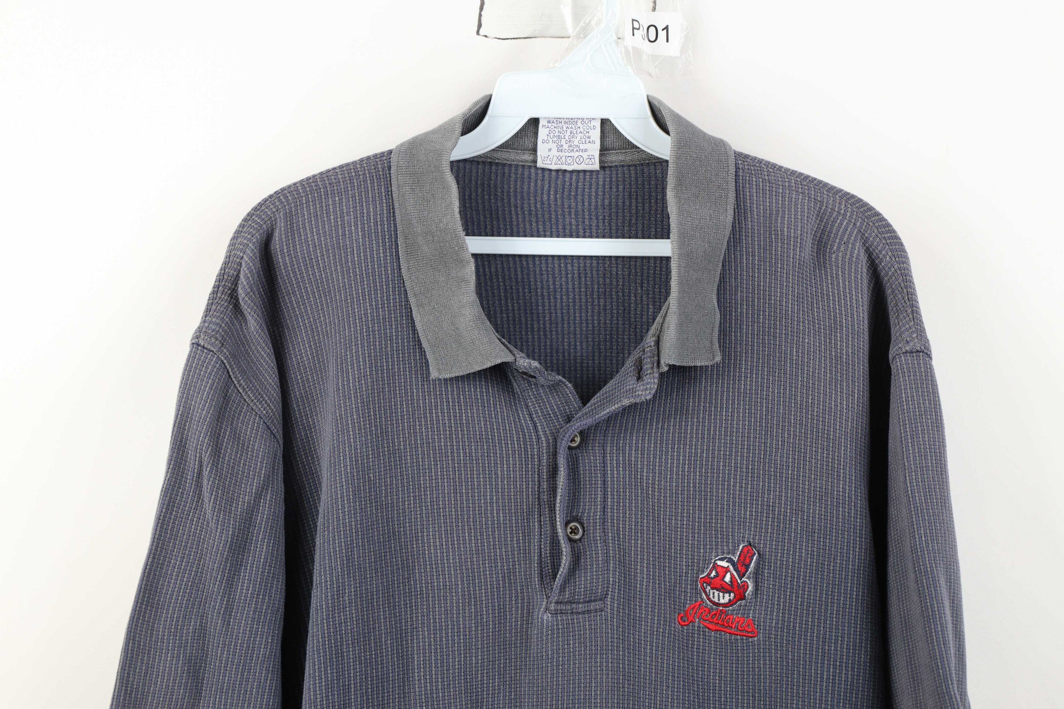 Vintage Vintage 90s Wahoo Cleveland Indians Baseball Knit Polo Size US XL / EU 56 / 4 - 2 Thumbnail