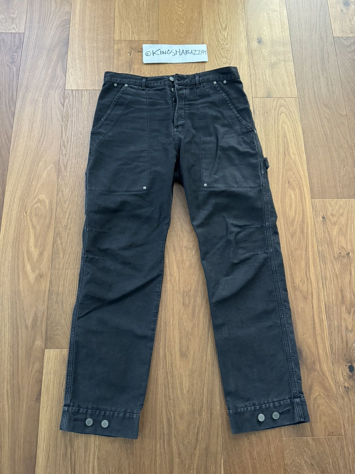 image of Palm Angels Carpenter Cargo Pants in Black, Men's (Size 34)