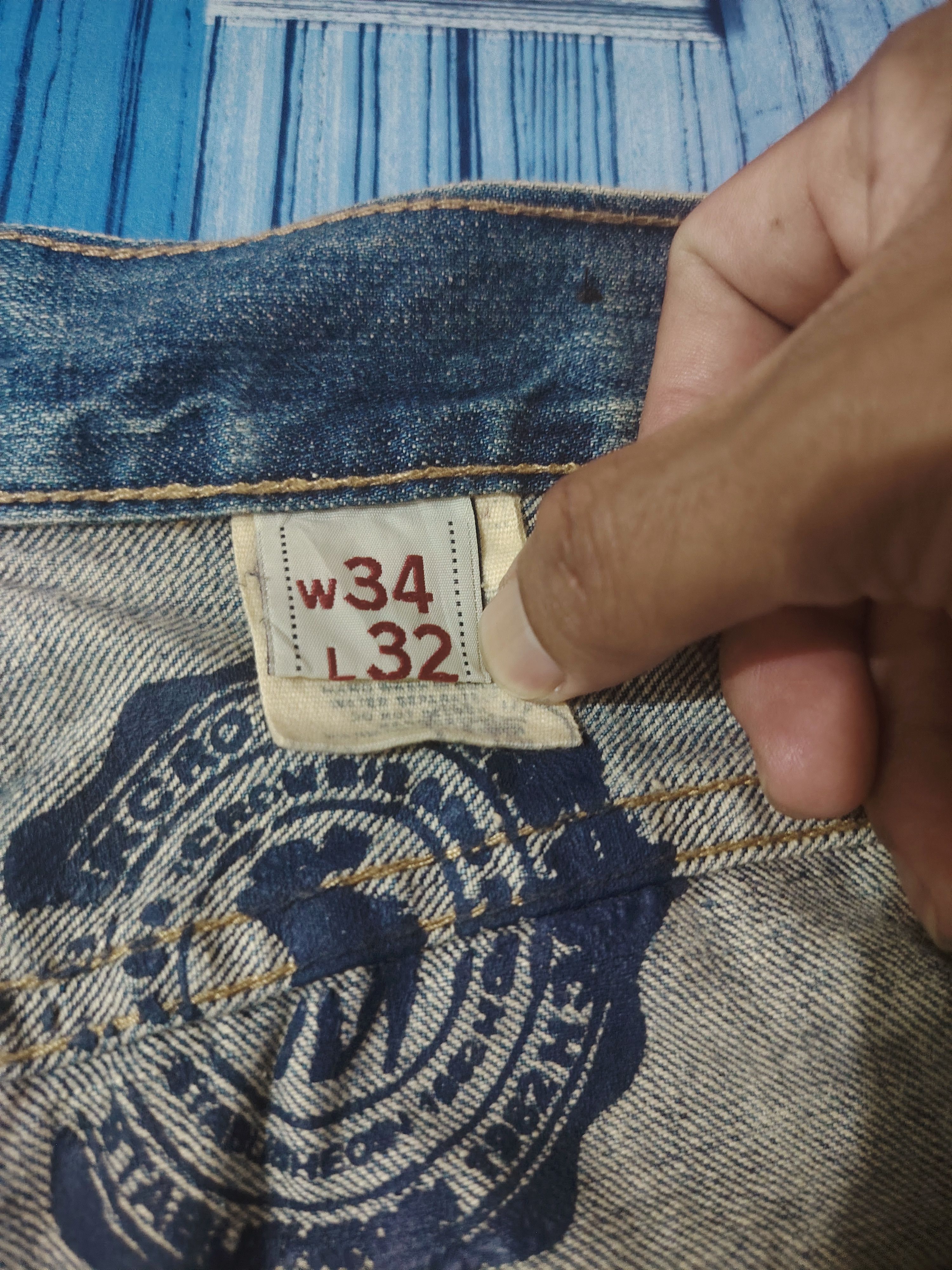 Abercrombie & Fitch Japanese A&F Baggy Flared Jeans Distressed Denim Size US 35 - 13 Thumbnail