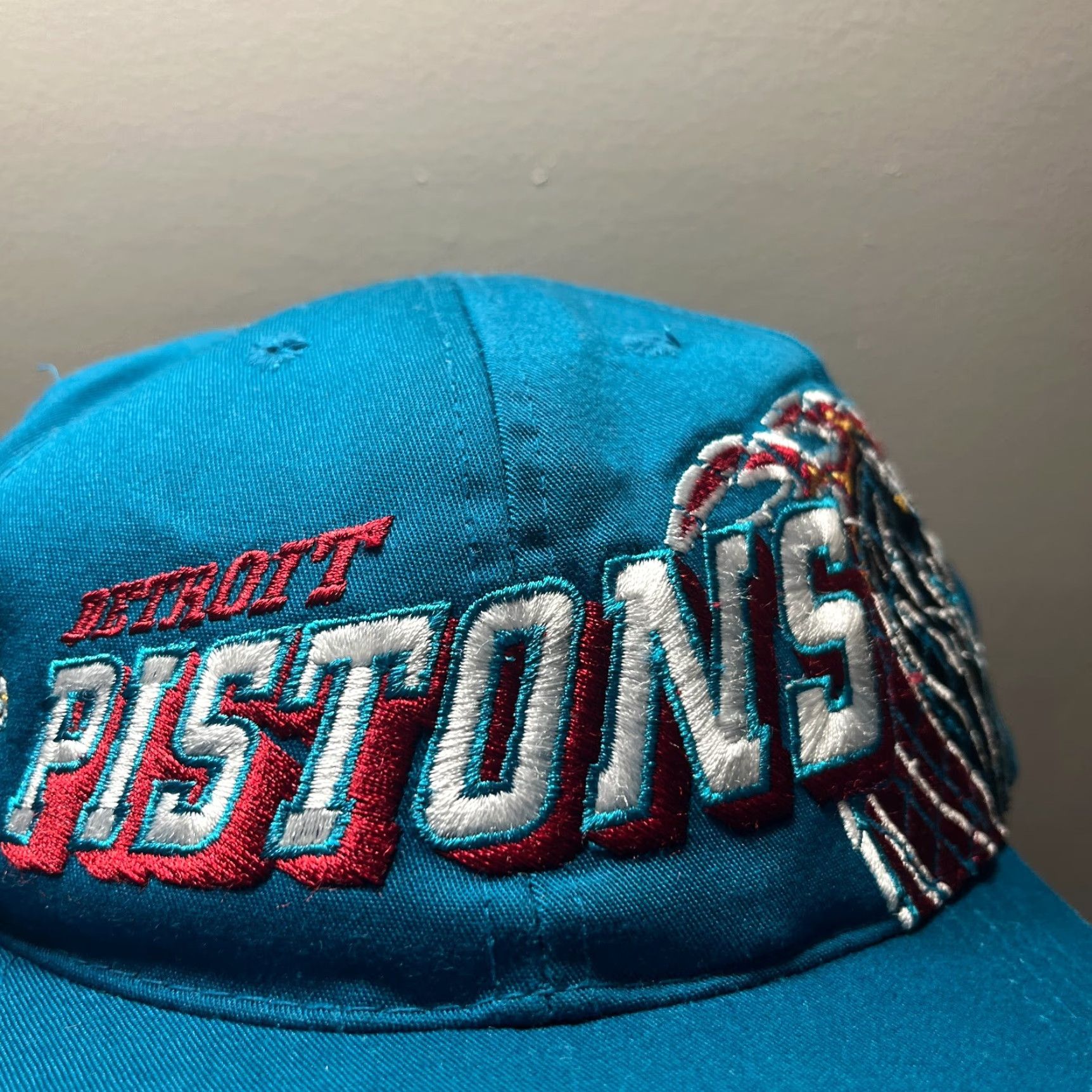 Sports Specialties VINTAGE Sports Specialties Detroit Pistons Snapback Hat 90s Men One Size Blue Snapback Pistons Mens Hats 90s Size ONE SIZE - 2 Thumbnail