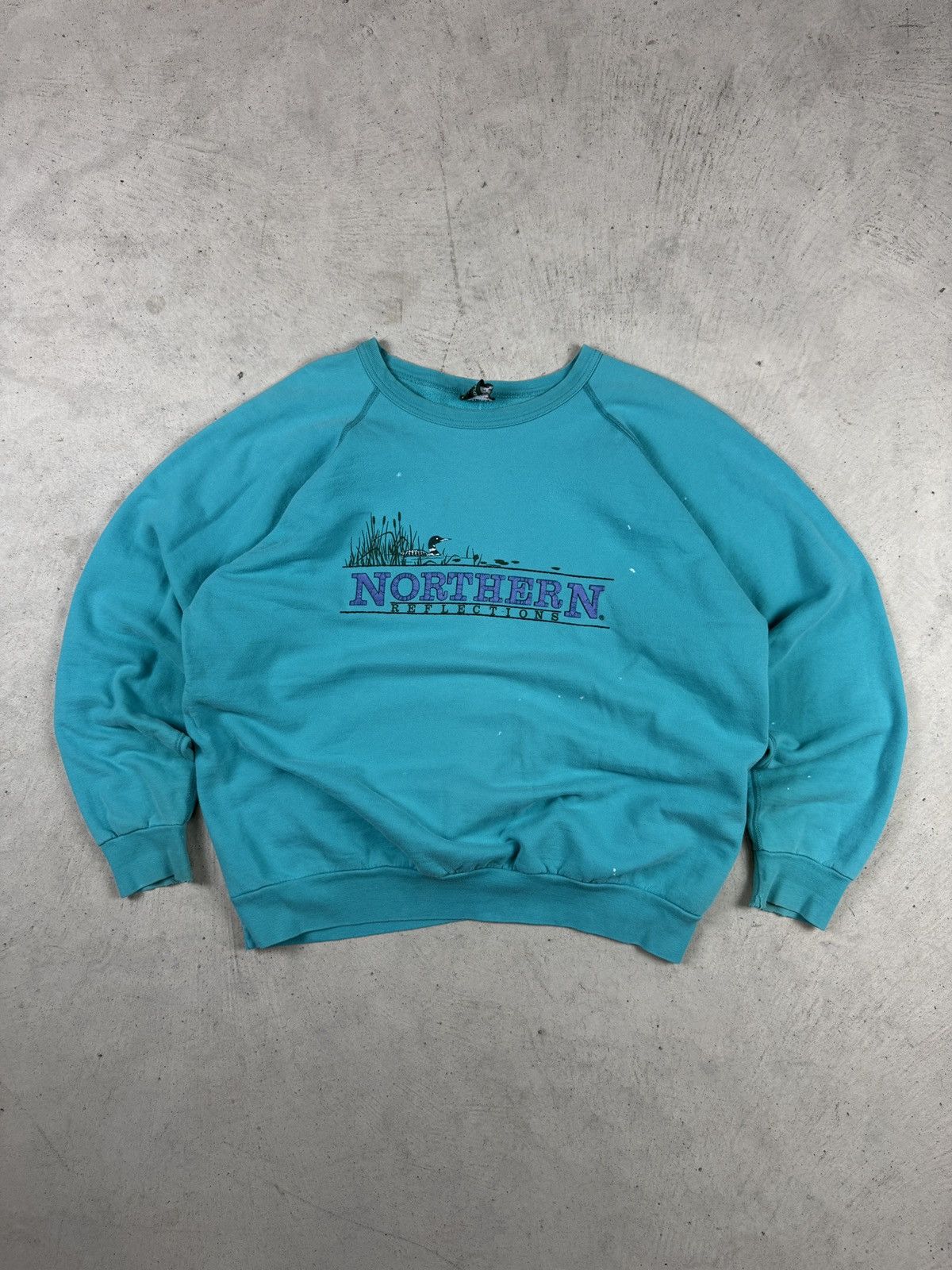 Northern Reflections × Vintage 1990s Northern Reflection Teal Duck Crewneck Size US L / EU 52-54 / 3 - 1 Thumbnail