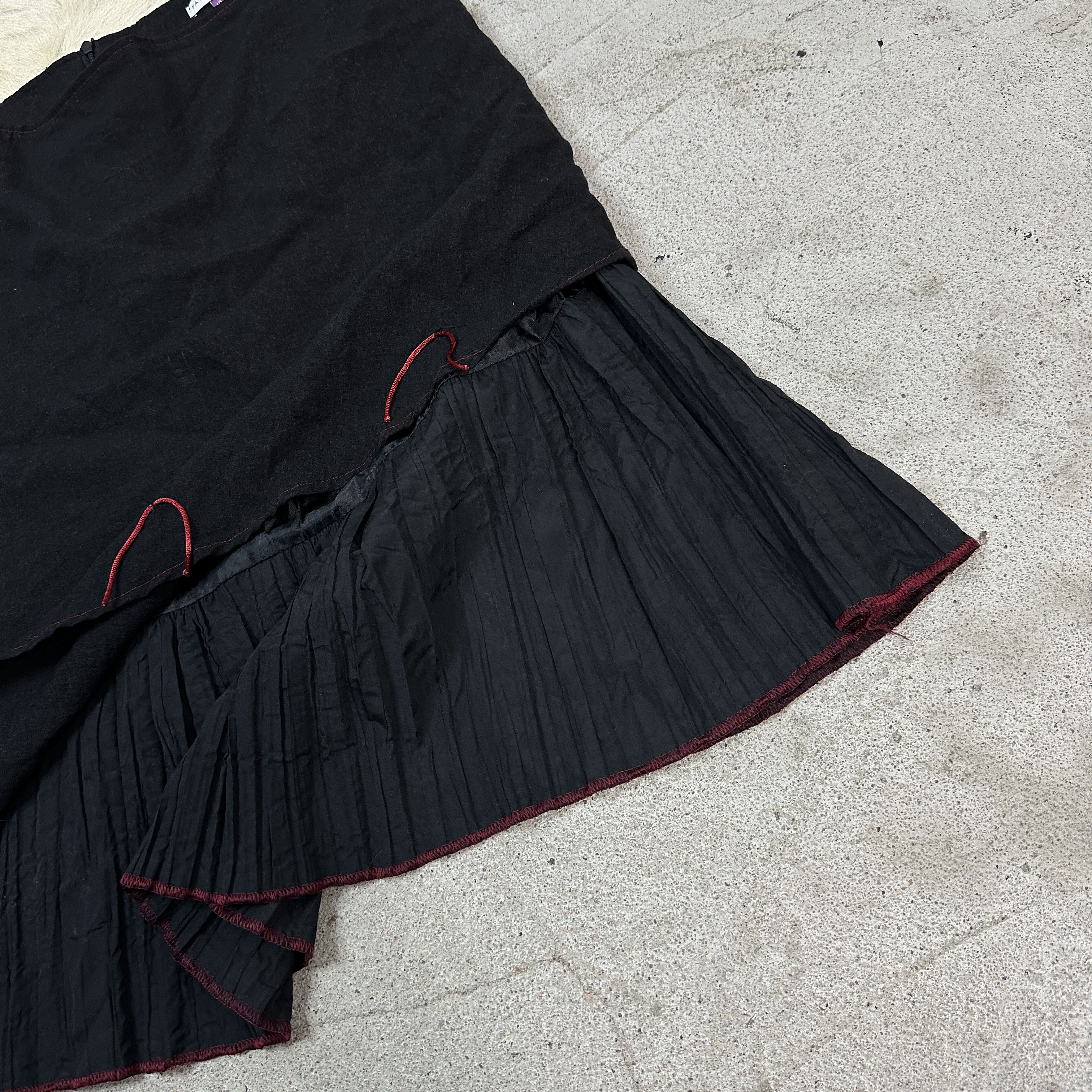 Vintage Vintage Layered Y2K Avant Garde Casual Archive Midi Skirt Size 26" / US 2 / IT 38 - 2 Thumbnail