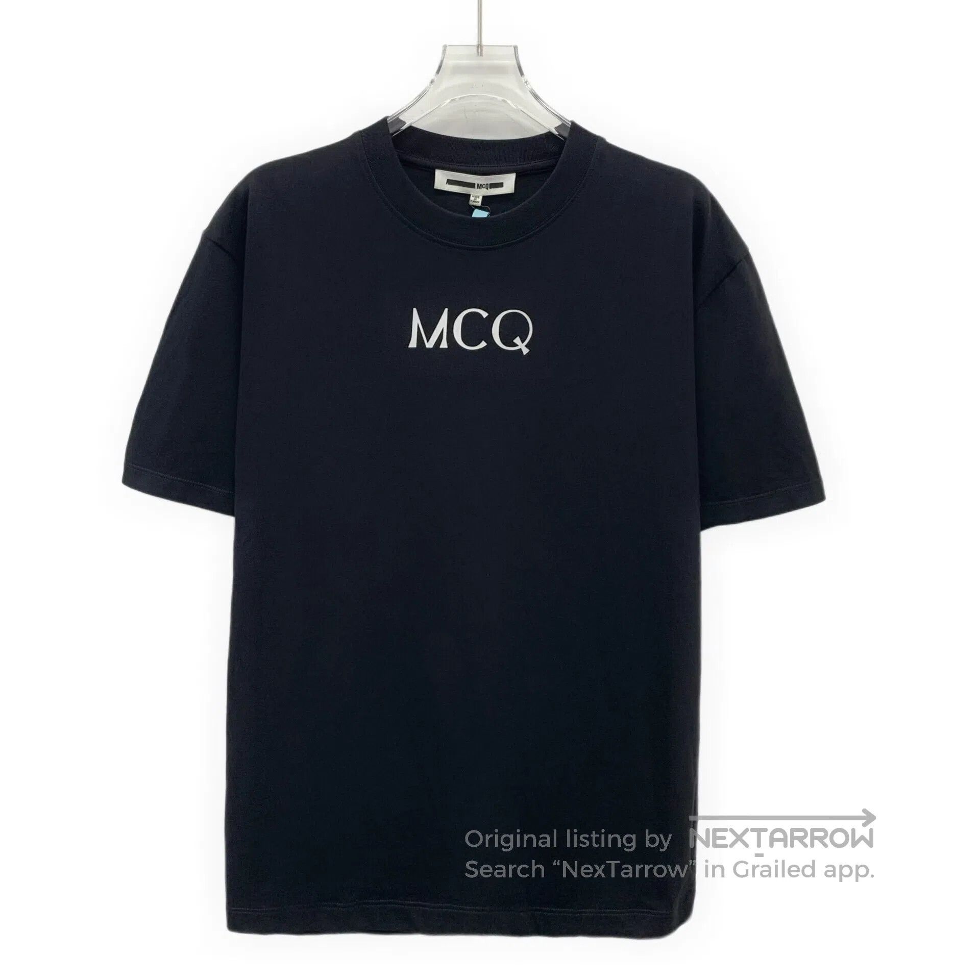 Alexander McQueen Alexander McQueen Black logo letter print cotton crew neck Size US S / EU 44-46 / 1 - 1 Thumbnail