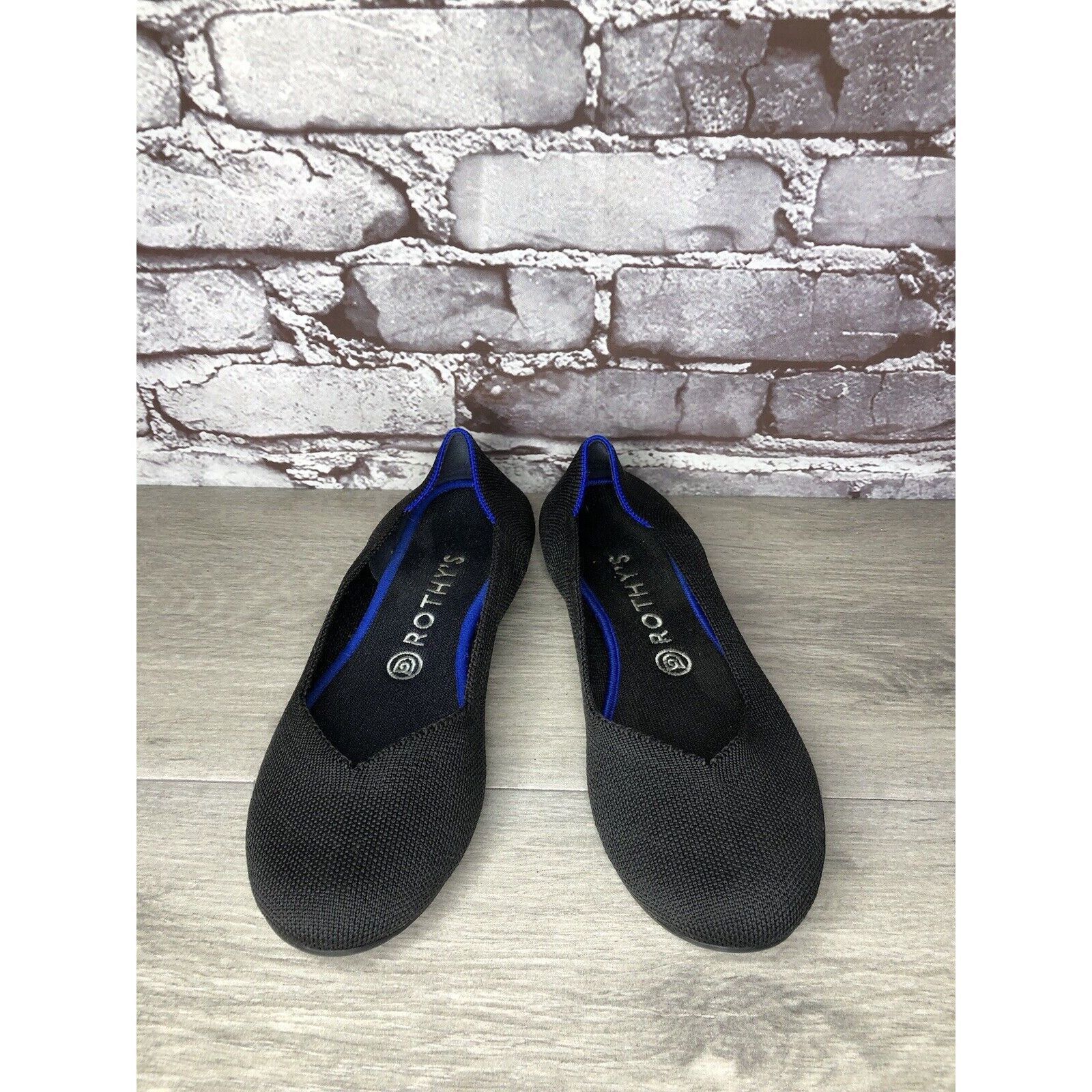 Other Rothys The Flat Black Knit Fabric Round Toe Ballet Flats Wom Size US 8.5 / IT 38.5 - 11 Thumbnail