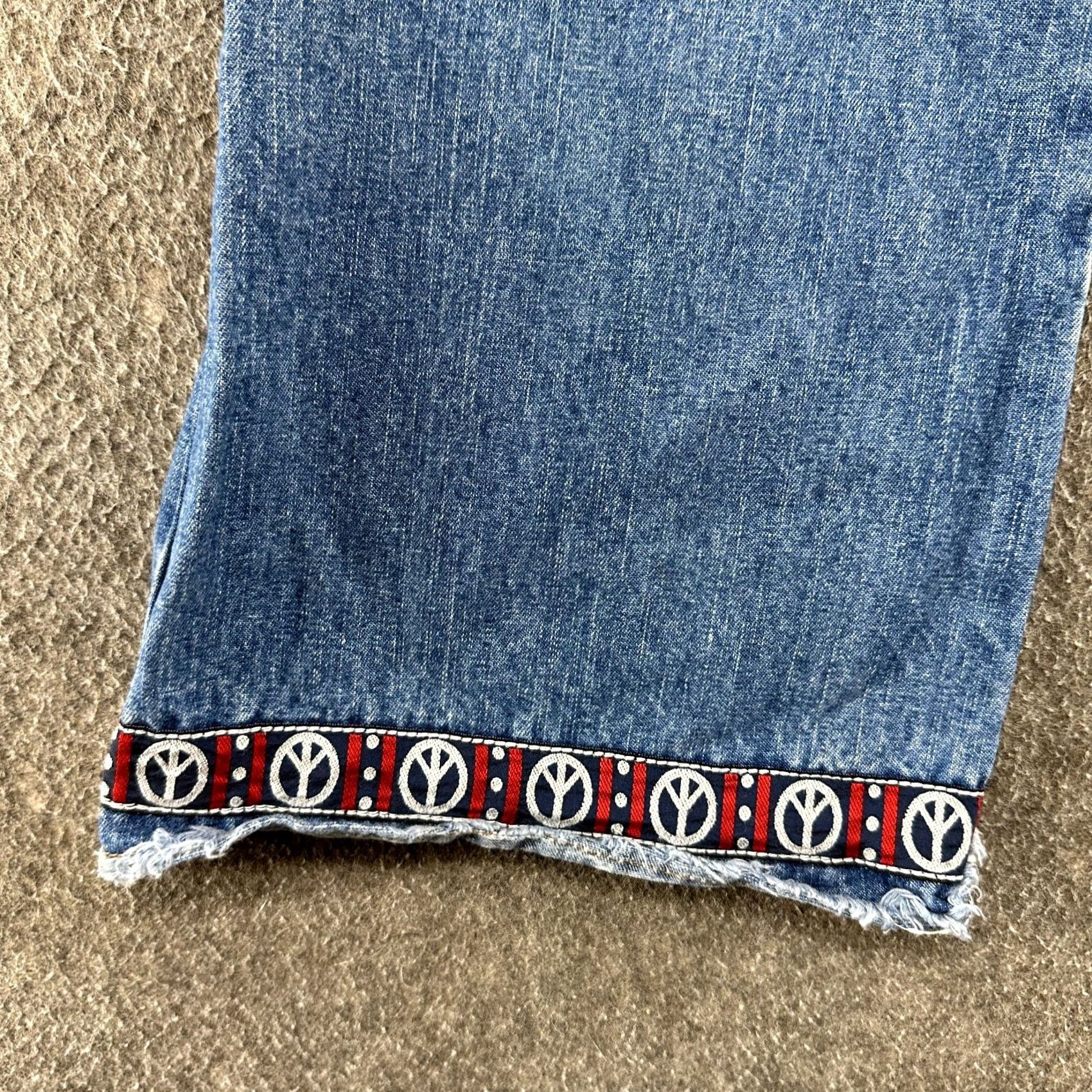 Vintage VINTAGE BeBop Jeans Women 9 Blue Flare Bell Bottom Belted Medium Wash Hippie Y2K 90s USA Jeans Women Size 30" / US 8 / IT 44 - 6 Thumbnail