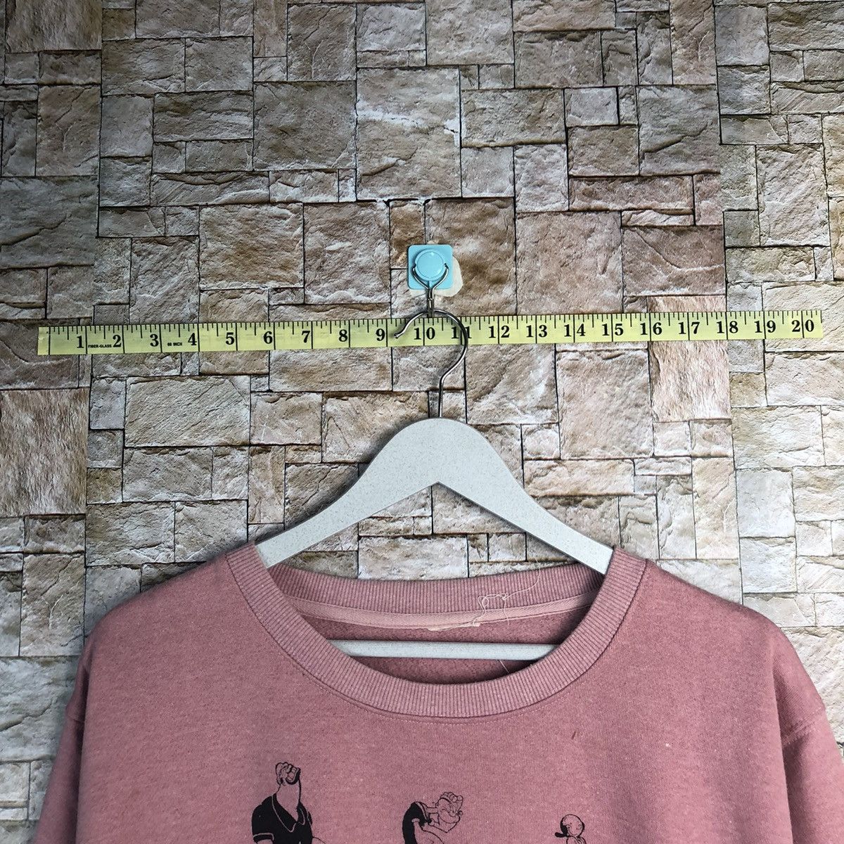 Disney × Japanese Brand Popeye The Sailmon Pink vintage cartoon Sweatshirt #A197 Size US L / EU 52-54 / 3 - 4 Thumbnail