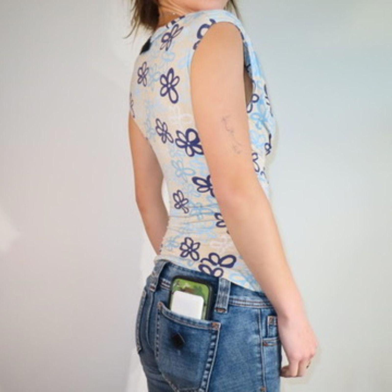 Jim Thompson Jim Thompson Women's Blue and Cream Vests-tanks-cami Size S / US 4 / IT 40 - 4 Thumbnail