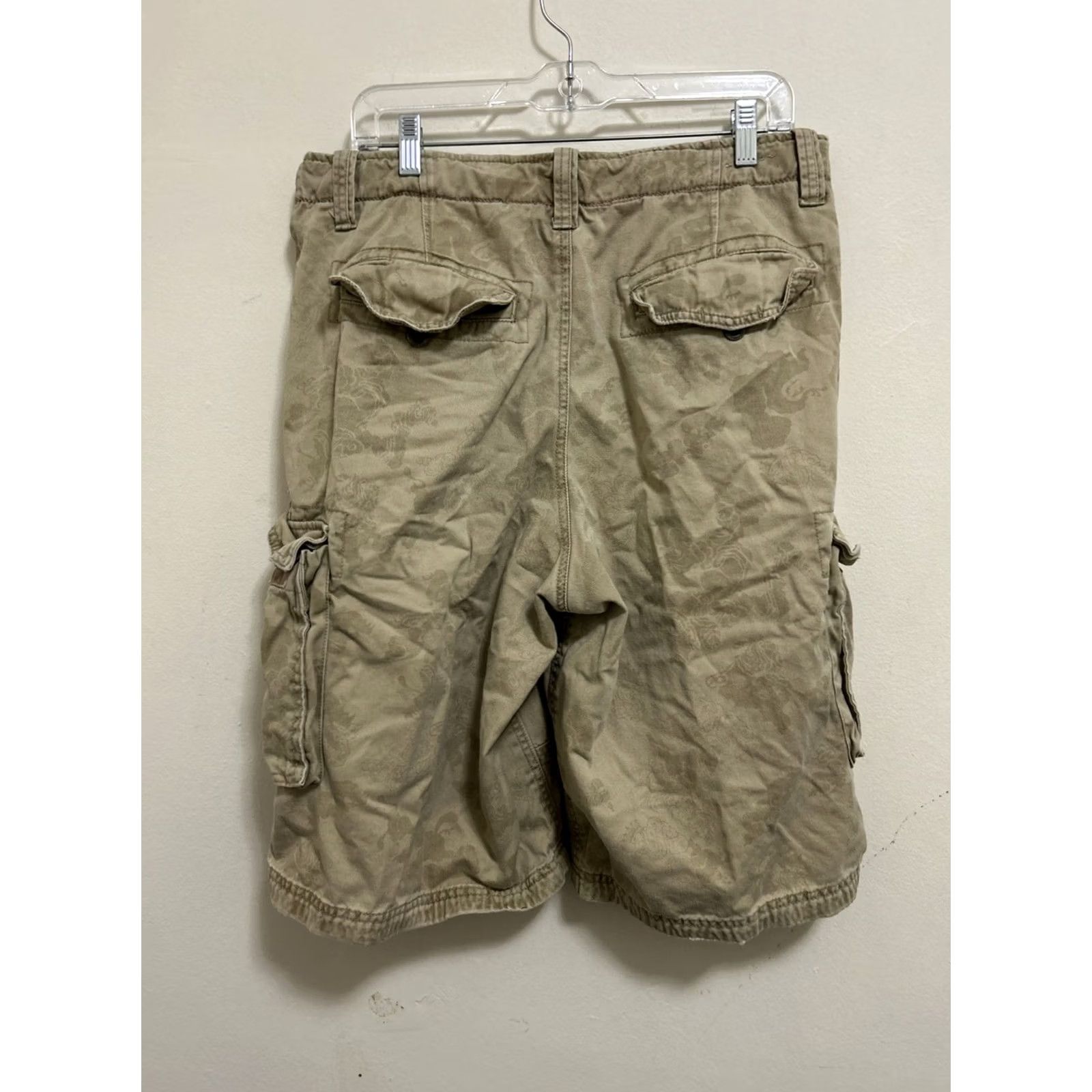 Ecko Unltd. VINTAGE Ecko UNLTD Cargo Shorts Mens 34 Brown Baggy Multi Pockets Draw Strings Denim 90s Outdoor Mens Size US 34 / EU 50 - 7 Thumbnail