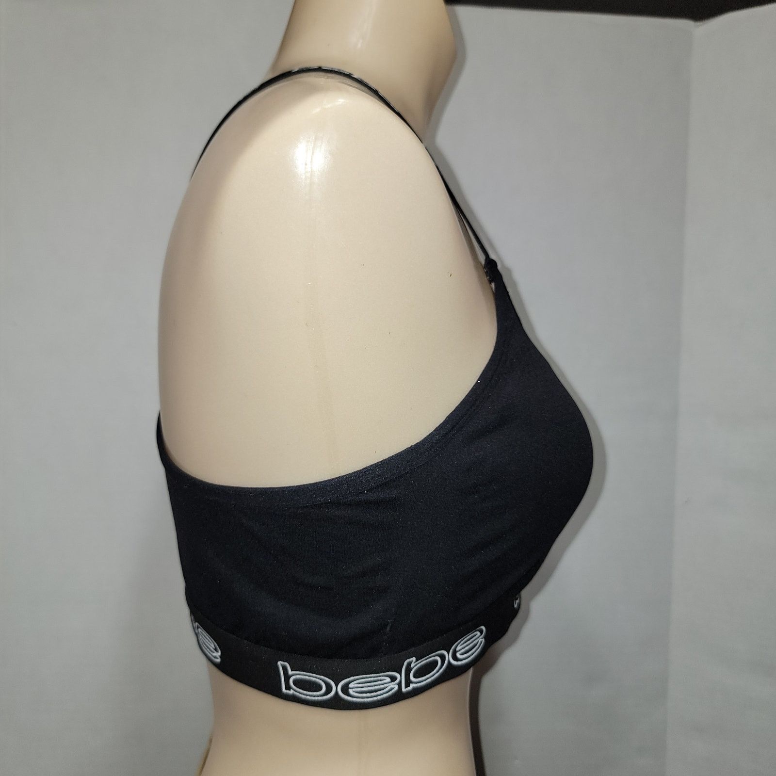 Bebe Bebe Padded Black Sports Bra - Size XL Size ONE SIZE - 4 Thumbnail