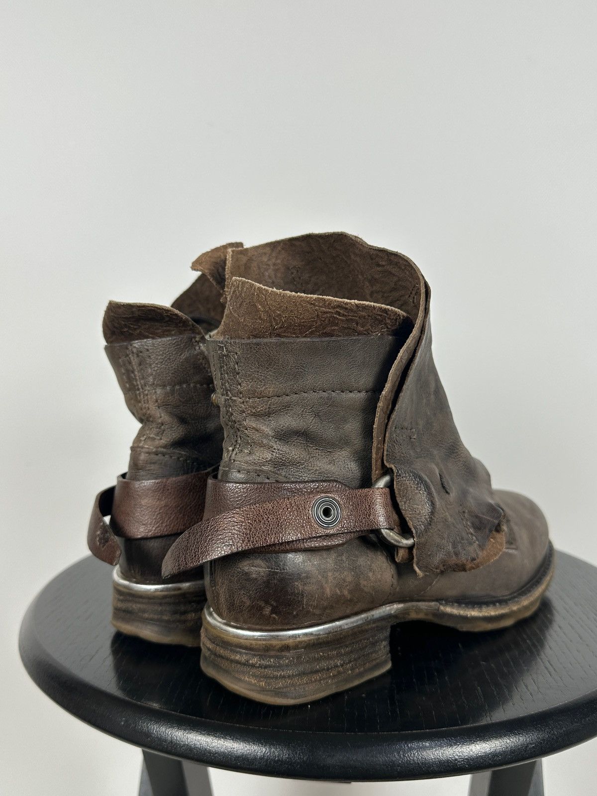 A.S.98 A.S.98. Airstep Brown Leather Buckle Biker Ankle Boots Size US 6 / IT 36 - 5 Thumbnail