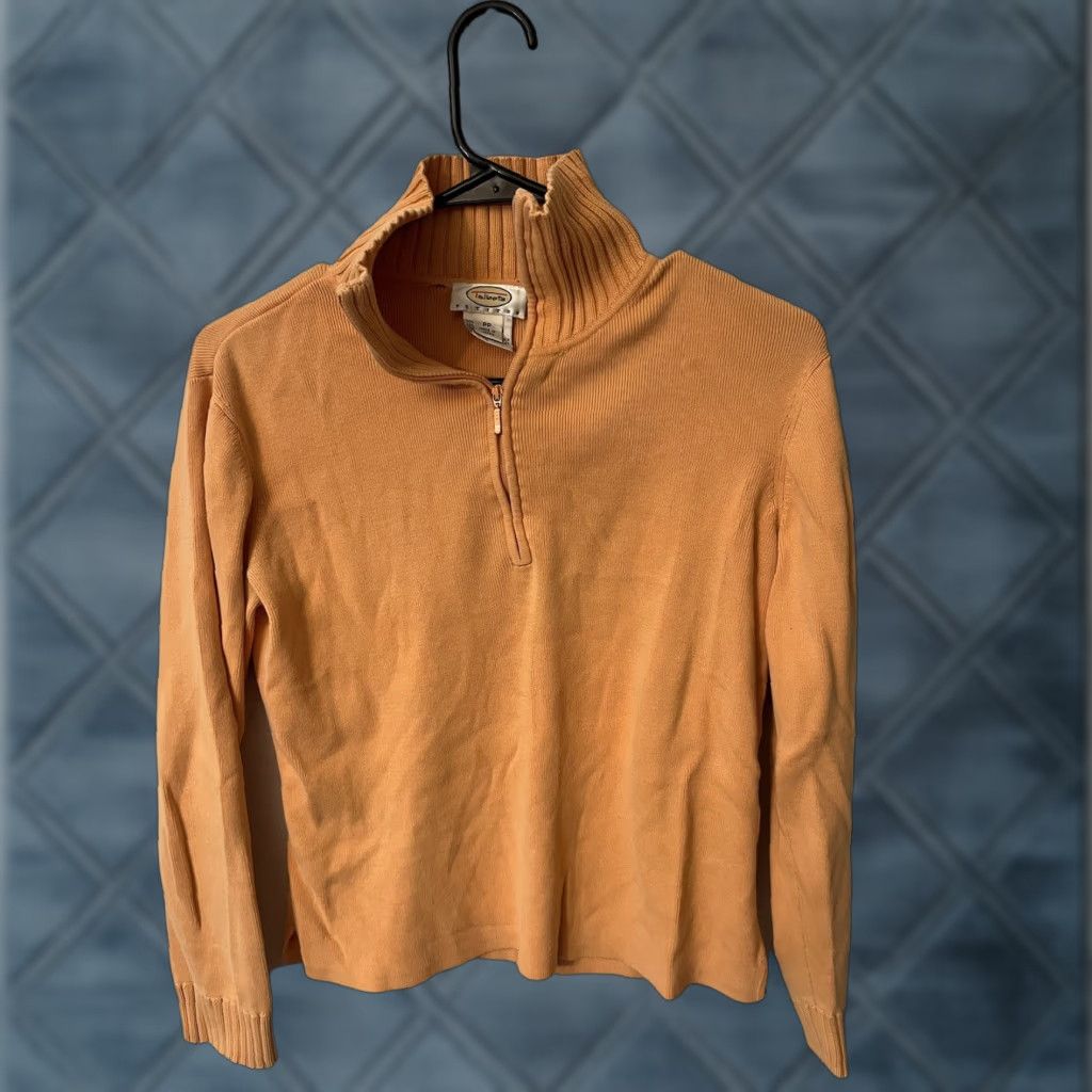 Talbots Talbots Pullover Shirt Orange Women PP 1/4 Zip Corduroy Petite Vintage Women’s Size XXS / US 00 / IT 34 - 1 Thumbnail