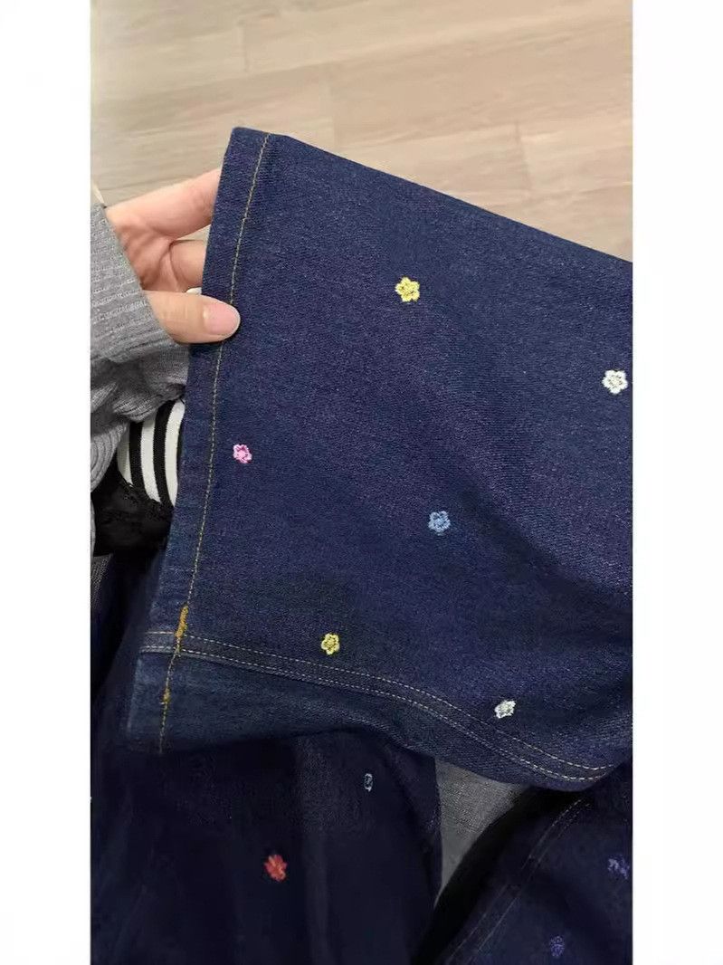 Japanese Brand × Jean Retro wide leg floral straight leg jeans Size US 30 / EU 46 - 4 Thumbnail