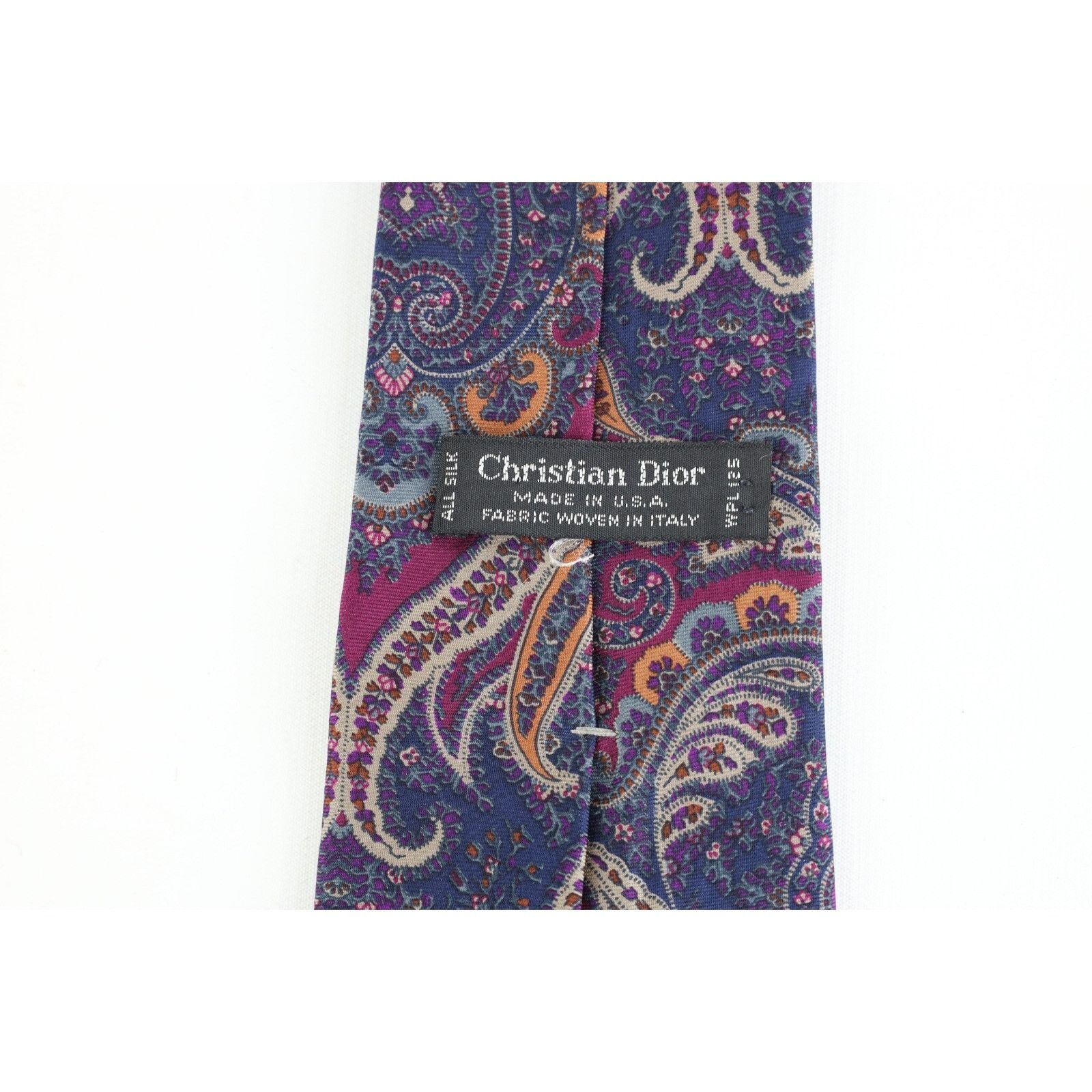 Christian Dior Monsieur Vintage 90s Christian Dior Rainbow Silk Paisley Wedding Tie Size ONE SIZE - 5 Thumbnail