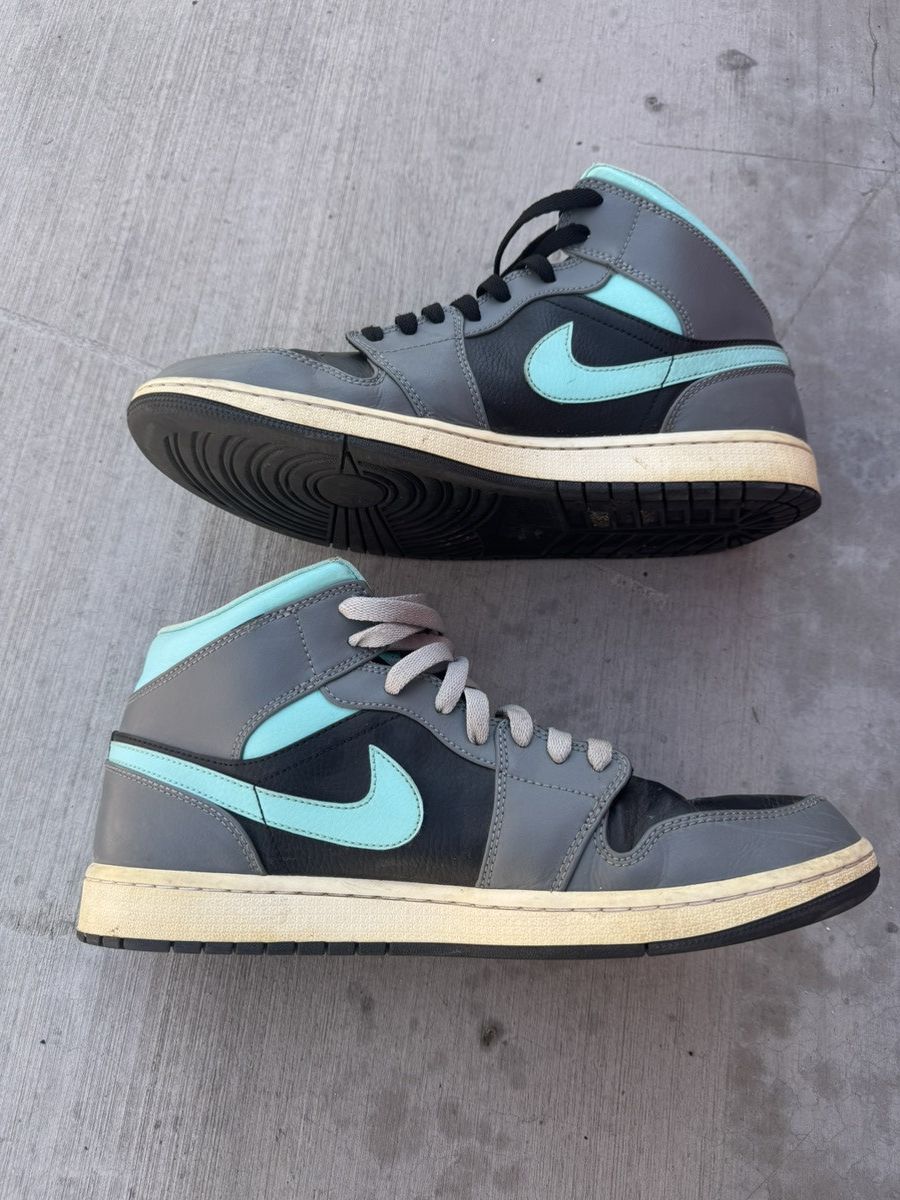 Jordan Brand JORDAN 1 MID GREY AQUA GREEN GLOW SIZE 11.5 Size US 11.5 / EU 44-45 - 2 Thumbnail
